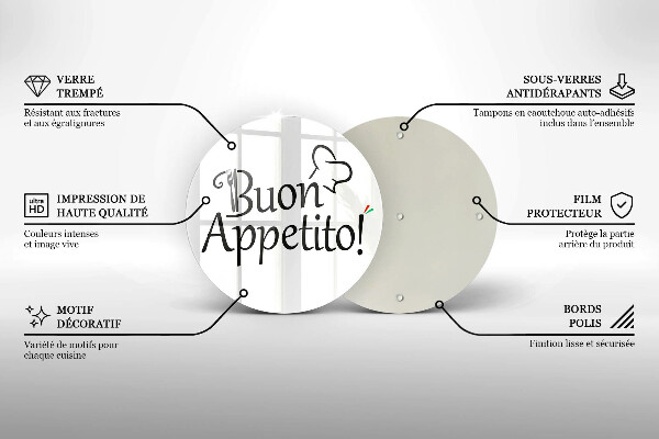 Tábua para cozinha A inscrição Buon Appetito!