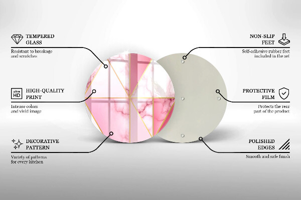 Tábua de vidro Mármore geométrico