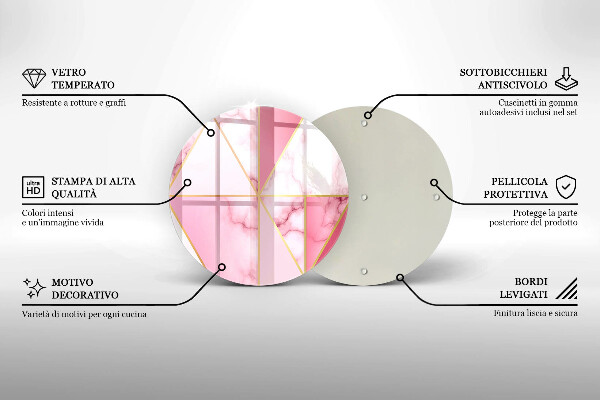 Tábua de vidro Mármore geométrico