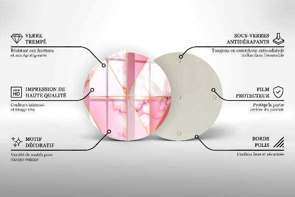 Tábua de vidro Mármore geométrico