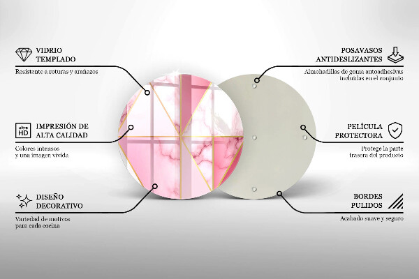 Tábua de vidro Mármore geométrico