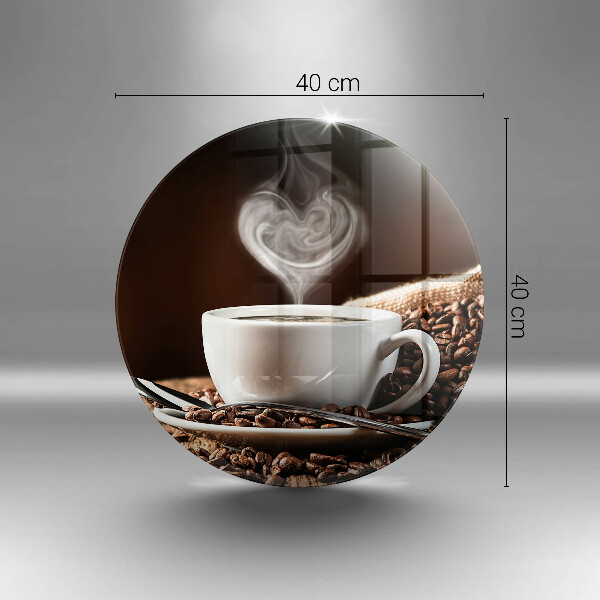 Tábua de corte de vidro Café e uma xícara