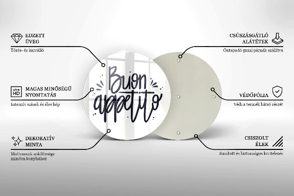 Tábua de cortar A inscrição Buon Appetito