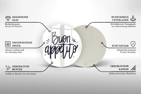 Tábua de cortar A inscrição Buon Appetito
