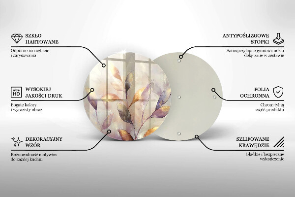 Tábua para corte Folhas boho pintadas