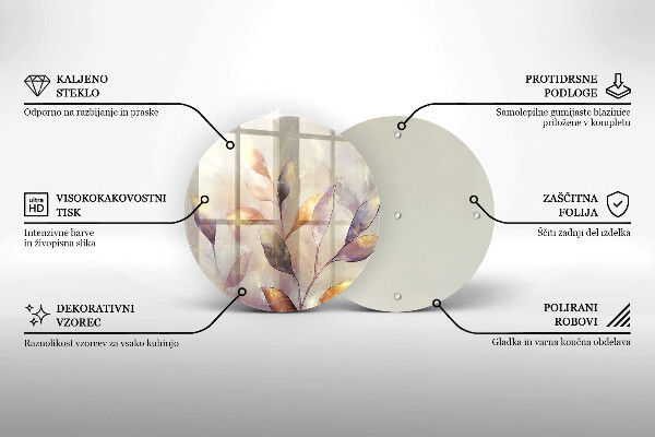 Tábua para corte Folhas boho pintadas