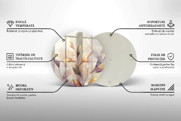 Tábua para corte Folhas boho pintadas