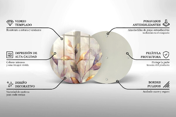 Tábua para corte Folhas boho pintadas