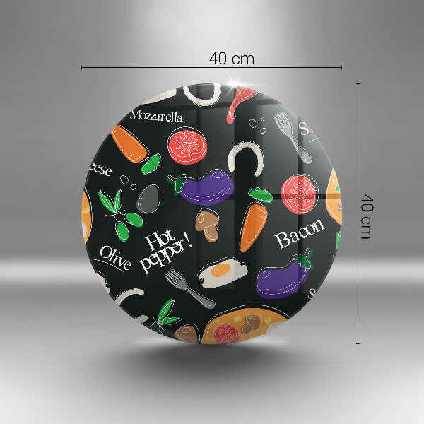 Tábua de cortar de vidro Ilustração de alimentos