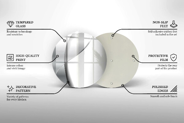 Tábua de corte de vidro Abstração de metal prateado