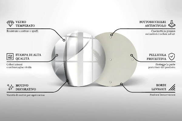 Tábua de corte de vidro Abstração de metal prateado