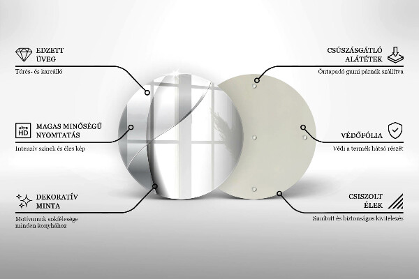 Tábua de corte de vidro Abstração de metal prateado