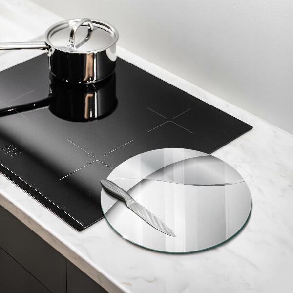 Tábua de corte de vidro Abstração de metal prateado