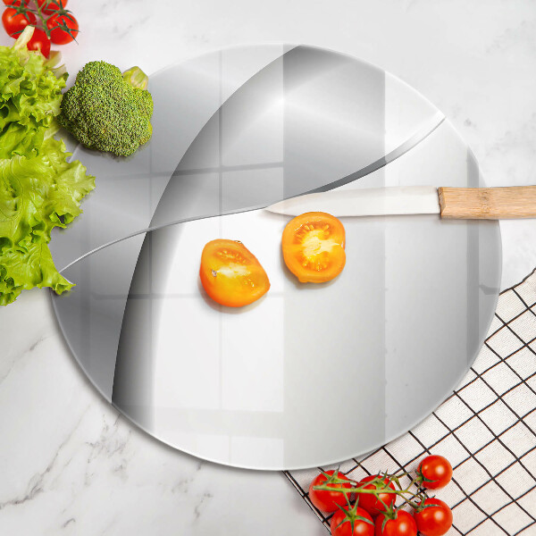 Tábua de corte de vidro Abstração de metal prateado