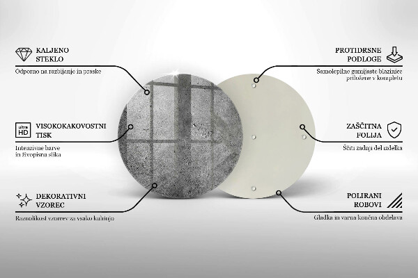 Tábua de vidro Textura de pedra de concreto