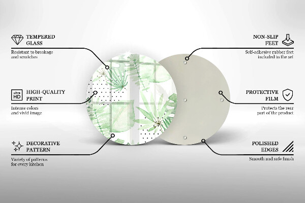 Tábua de cortar alimentos Folhas de aquarela