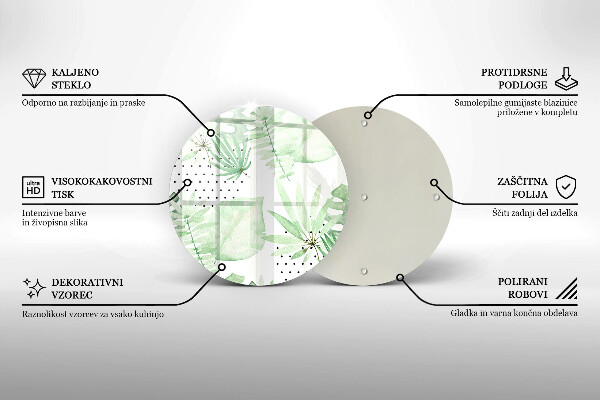 Tábua de cortar alimentos Folhas de aquarela