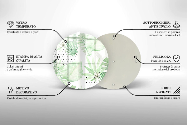 Tábua de cortar alimentos Folhas de aquarela