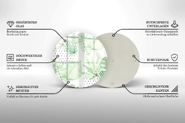 Tábua de cortar alimentos Folhas de aquarela