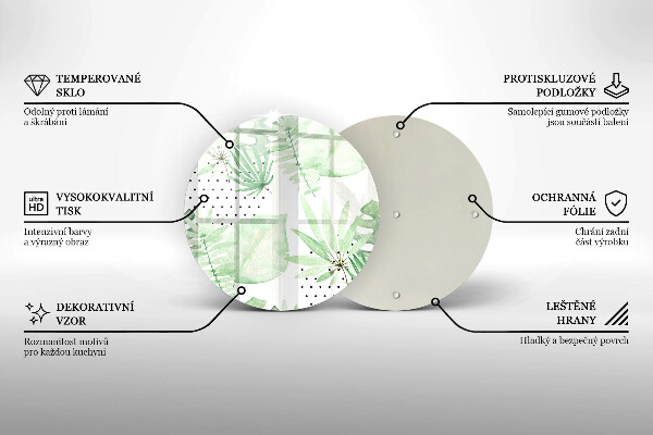 Tábua de cortar alimentos Folhas de aquarela