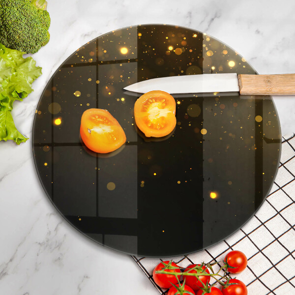 Tábua de corte de vidro Glitter dourado