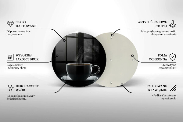 Tábua para cozinha Uma xícara de café quente