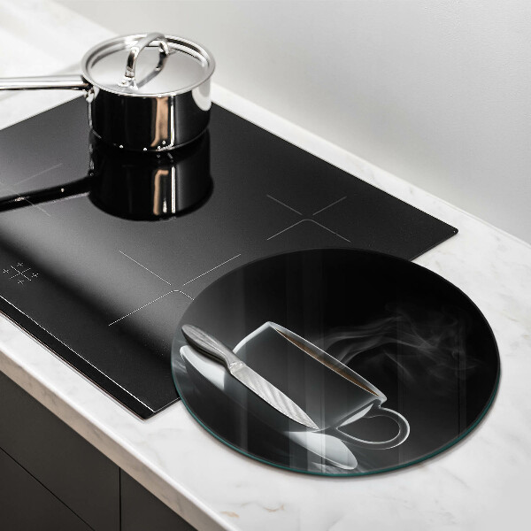 Tábua para cozinha Uma xícara de café quente