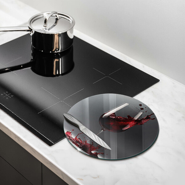 Tábua corte Vinho tinto em taça