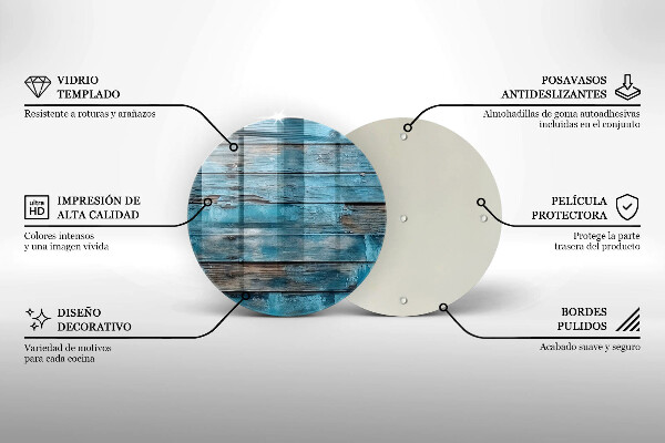 Tábua de vidro Tábuas azuis antigas