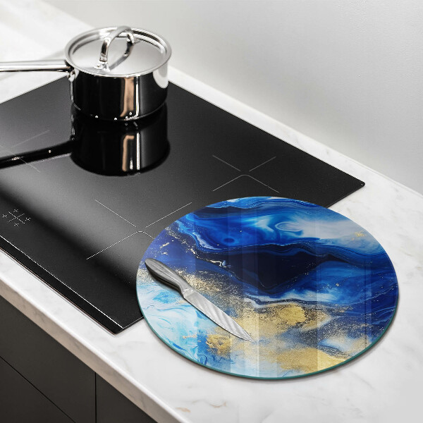 Tábua cozinha Mármore azul e dourado