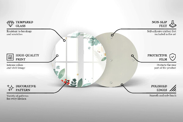Tábua cozinha Folhas de aquarela