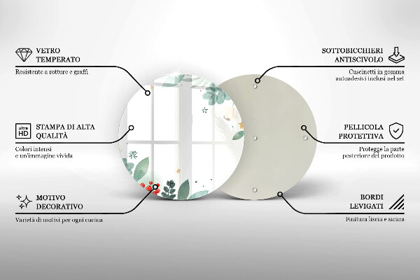 Tábua cozinha Folhas de aquarela