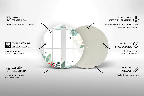 Tábua cozinha Folhas de aquarela