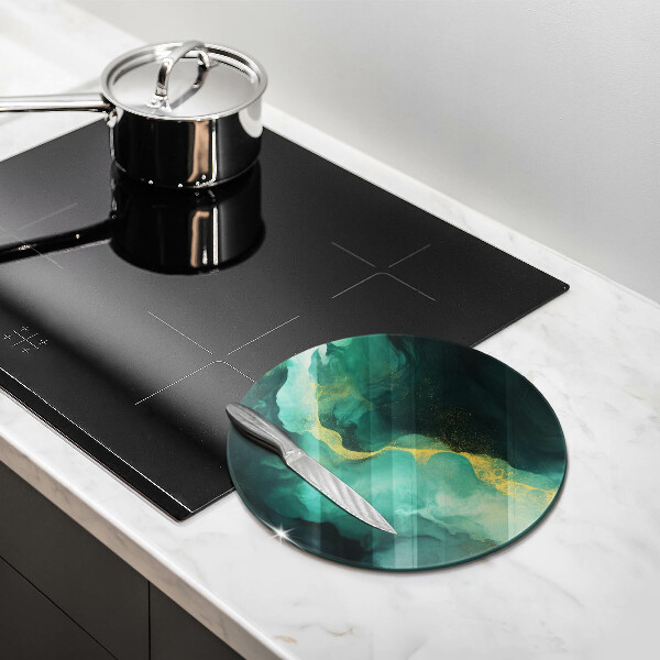 Tábua de corte de vidro Verde garrafa