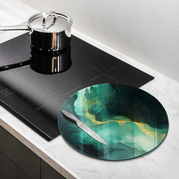 Tábua de corte de vidro Verde garrafa