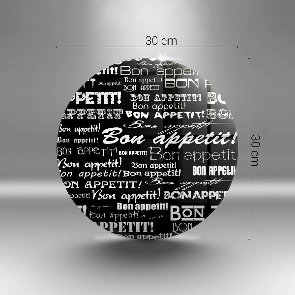 Tábua de vidro Legendas de cozinha Bom apetite