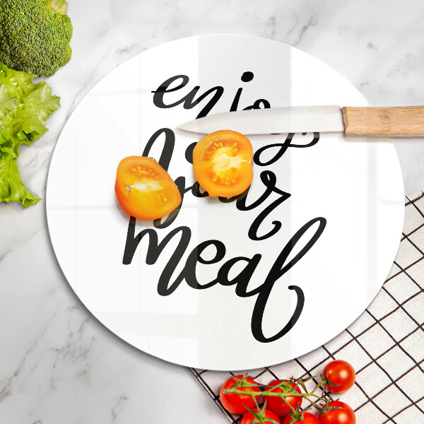 Tábua para corte A inscrição Aproveite sua refeição