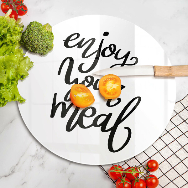 Tábua para corte A inscrição Aproveite sua refeição