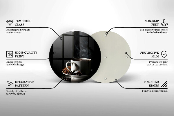 Tábua de cortar alimentos Uma xícara de café quente