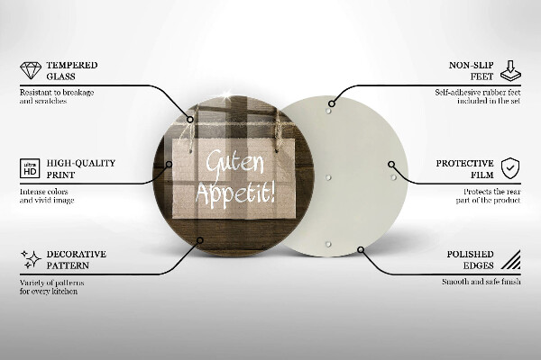 Tábua de cortar Placa Guten Apetit nos painéis