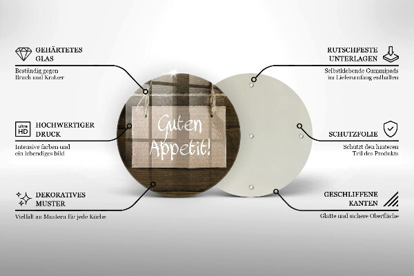 Tábua de cortar Placa Guten Apetit nos painéis