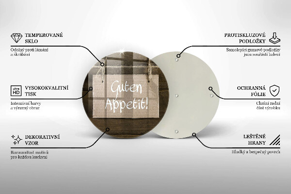 Tábua de cortar Placa Guten Apetit nos painéis