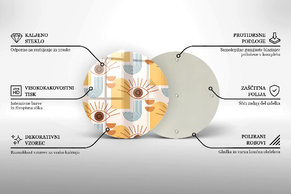 Tábua corte Olhos com padrão boho