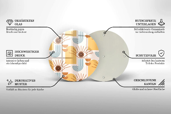 Tábua corte Olhos com padrão boho