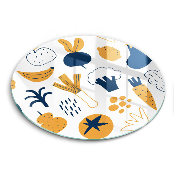 Tábua de vidro Ilustração de alimentos