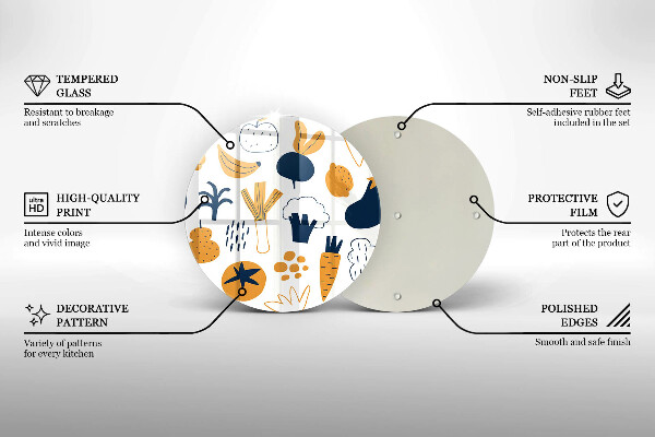 Tábua de vidro Ilustração de alimentos