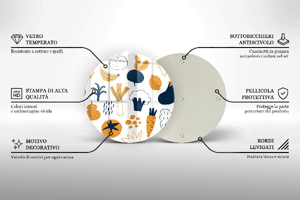 Tábua de vidro Ilustração de alimentos