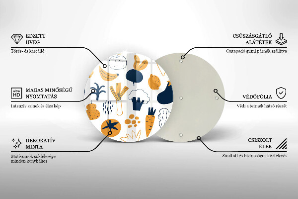 Tábua de vidro Ilustração de alimentos