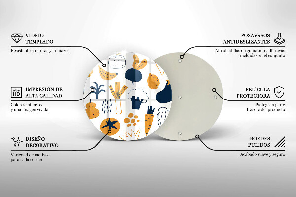 Tábua de vidro Ilustração de alimentos