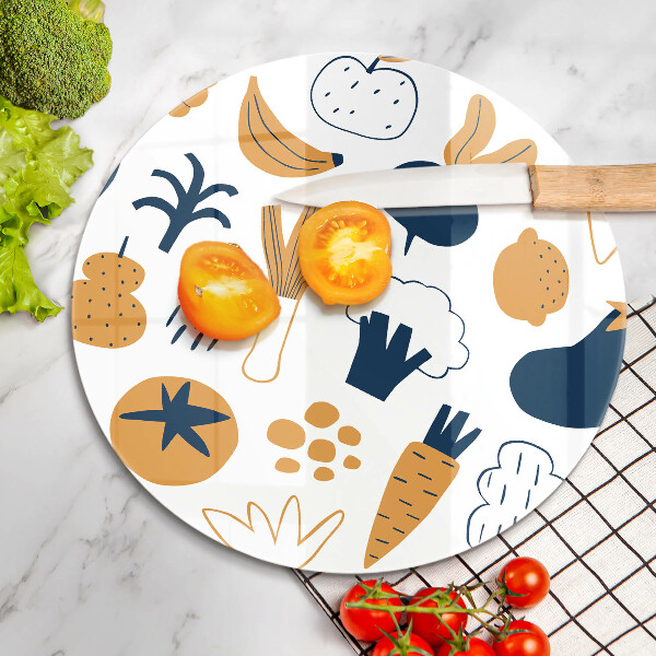 Tábua de vidro Ilustração de alimentos